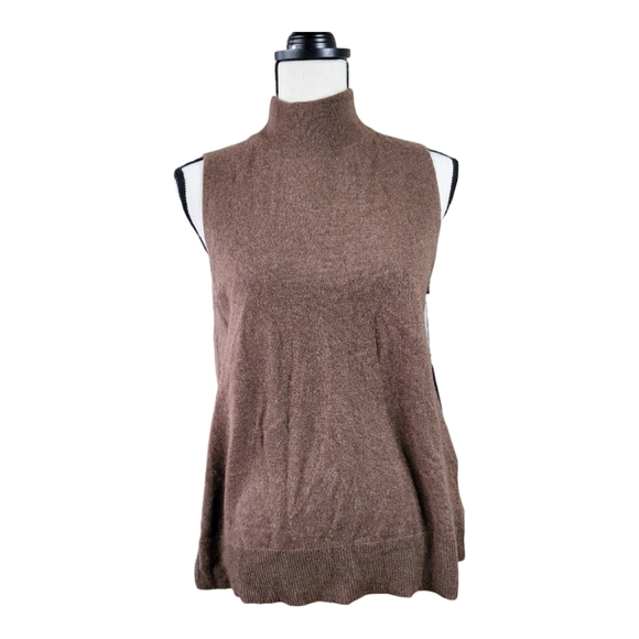 Halston 100% Cashmere sleeveless turtleneck sweater - Picture 1 of 7